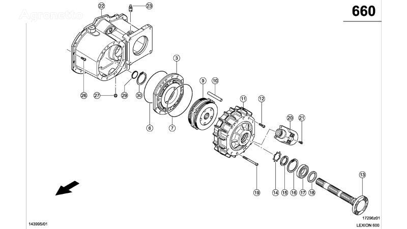 θεριζοαλωνιστική μηχανή Claas Lexion 600 για περίβλημα του κιβωτίου ταχυτήτων 0007709631